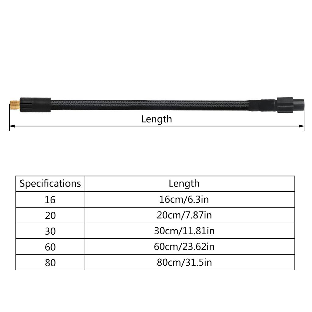 Шланг насоса для накачивания, адаптер с фиксатором, воздушный шланг для шин, надувная камера, шланг для накачивания с нейлоновой оплеткой