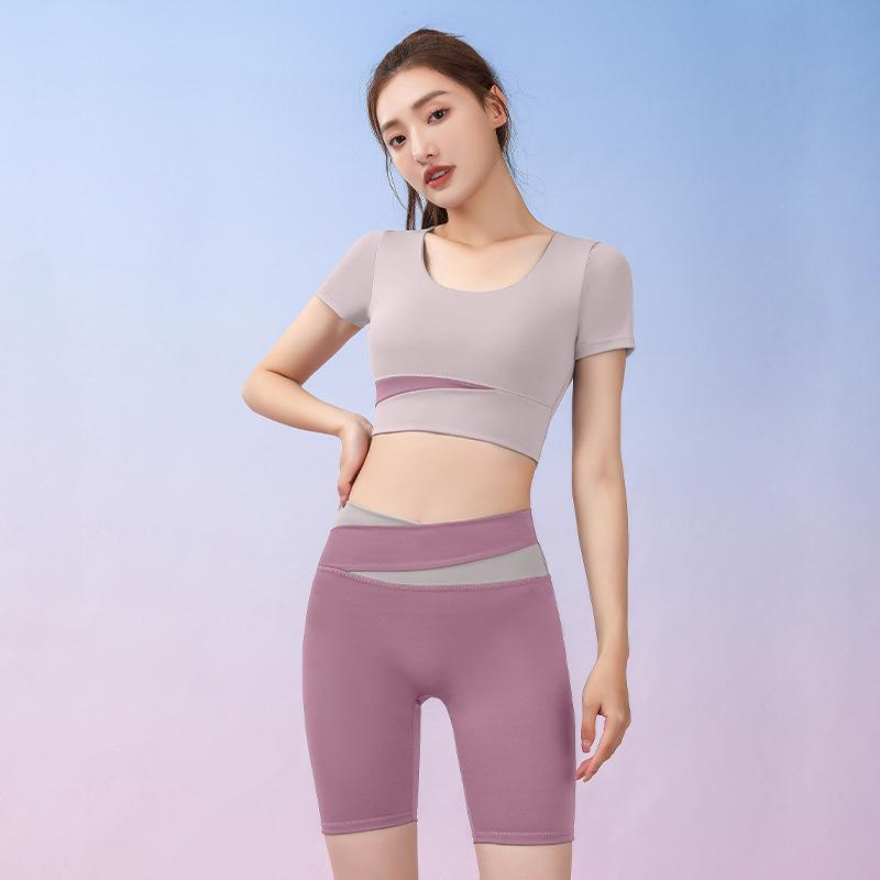 Sports Set Women 2 Piece Set Gym Crop Top Seamless Shorts Yoga Sets Sport Bras Suit Summer Workout Outfit Fitness Gym Clothes