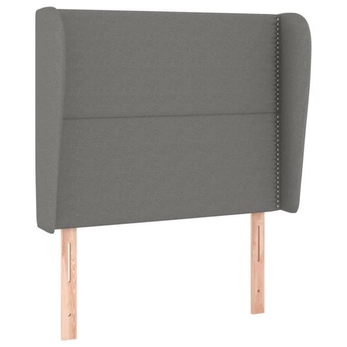 VidaXL Headboard with Ears Dark Grey 103x23x118-128 Cm Fabric3117807