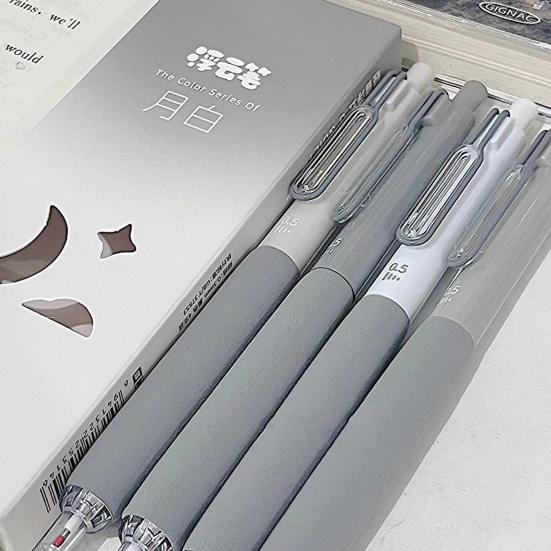 4 шт. 0,5 мм гелевая ручка пресс-типа мягкая губка быстросохнущая пластиковая ручка большой емкости школьные канцелярские принадлежности студенческий подарок