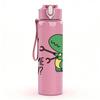 1PC Green Dinosaur Quote Cartoon 750ml Color Plastic Sports Water Bottle Leakproof Flip Straw Lid Suitable for Sports Office Home Use