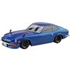 Aoshima Bunka Kyozai (AOSHIMA) 1/32 Scale Rakupla Snap Kit No. 15CU-BE Nissan S30 Fairlady Z Custom Blue Metallic Pre-Colored Plastic Model Kit (Autom