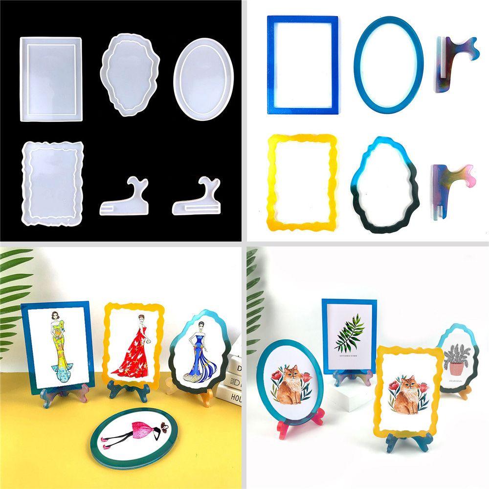 Кристалл эпоксидная смола квадратная круглая рамка для подвески форма фоторамка силиконовая форма смола форма