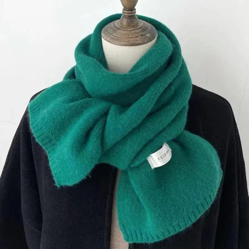 Wool Knitted Scarf Men's and Women's Small Scarf Student Couple Warm Shawl Thickened To Keep Warm