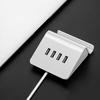 VAORLO USB2.0 Mini HUB, 4 порта, адаптер, держатель для телефона, поддержка зарядки OTG, передача данных для компьютера, ноутбука, настольный аксессуар