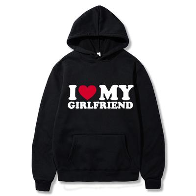 Женские толстовки с длинными рукавами I Love My Boyfriend Girlfriend Print для пар, толстовки Lover, топ, одежда для пар, свободная одежда