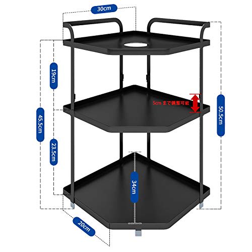 DOYADA Frying Pan Rack, Seasoning Storage Rack, 3-Tier Kitchen Corner Rack, Tower Pot Holder, Pot Rack Organizer, Steel Rack, Storage Cabinet/Pantry,