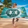 Green Football Club Emblem Printed Microfiber Beach Towel, Soft And Absorbent, Quick-Dry, Ideal for Summer Travel, Beach Essential, Swimming Pool
