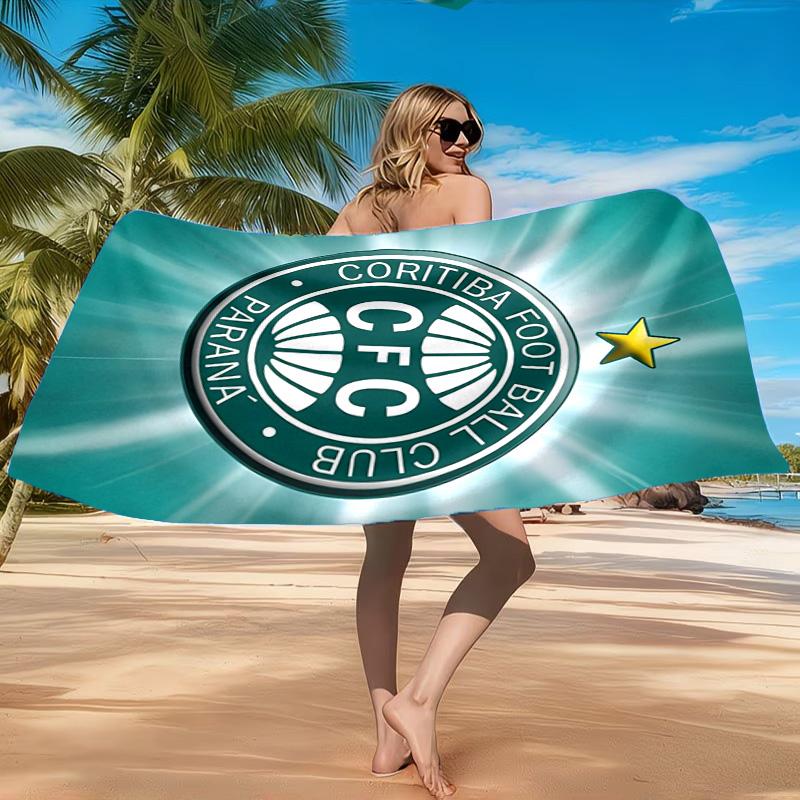 Green Football Club Emblem Printed Microfiber Beach Towel, Soft And Absorbent, Quick-Dry, Ideal for Summer Travel, Beach Essential, Swimming Pool