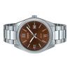 Casio Стандартные аналоговые кварцевые часы MTP-1302DD-5AV из нержавеющей стали с коричневым циферблатом и ионным покрытием для мужчин