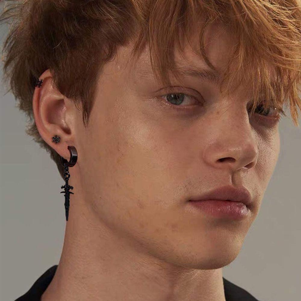 Silver No Pierced For Women Cross Korean Stud Earrings Men Ear Clips Ear Cuff Clip On Earrings