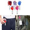 5Pcs Heart-shaped Acrylic Badge Reel Secure Nurse Badge Holder Clips Convenient Easy Pull Button Cord for Doctor Student