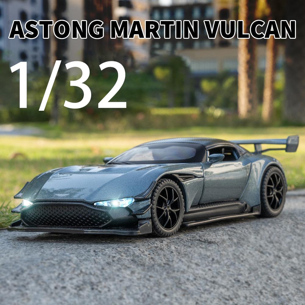 1/32 масштаб, спортивный автомобиль Martin Vulcan, литая под давлением модель из металлического сплава со звуком и светом, игрушечный автомобиль с откатом, подарки