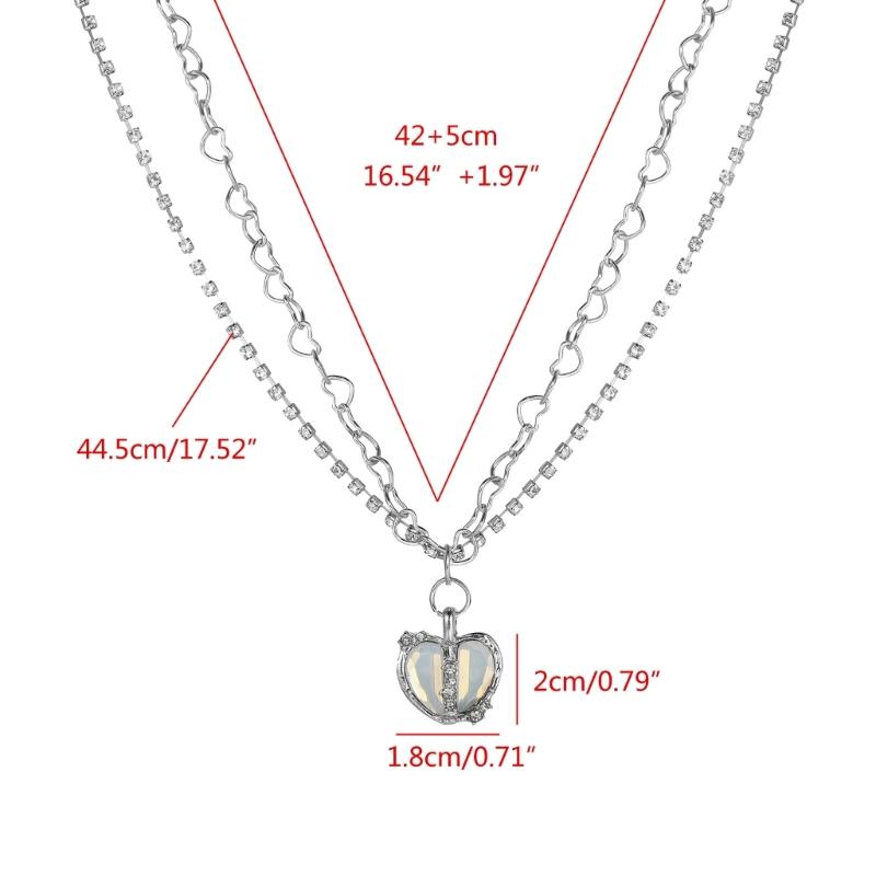 Vintage Goth Heart Pendant Choker Clavicle Chain Necklace For Women Girl Punk Collar Aesthetic Y2K Jewelry Gift