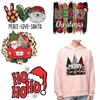 Iron On Christmas Snowmen Santa Claus Christmas Trees  Patch DIY Heat Transfer Tops Appliqued Vinyl Iron On Clothes Stickers