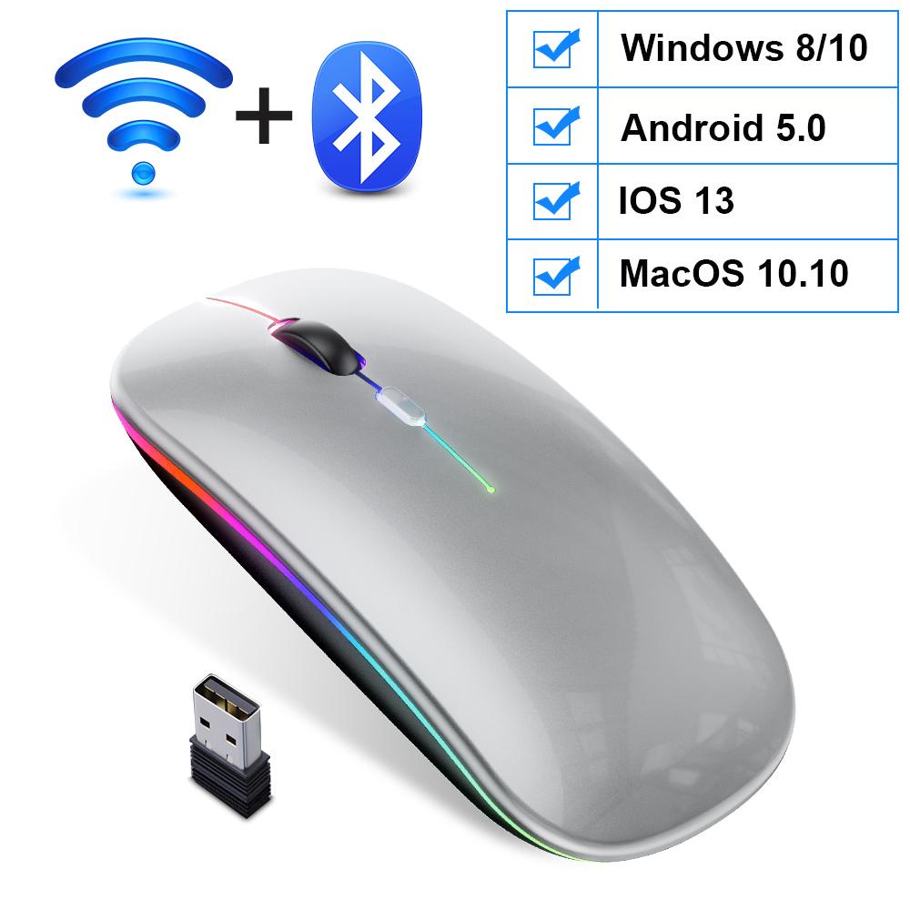 Wireless Mouse Bluetooth Mouse Wireless Computer Mouse Rgb Rechargeable Ergonomic Led Backlit Mause Silent Mice For Laptop Pc