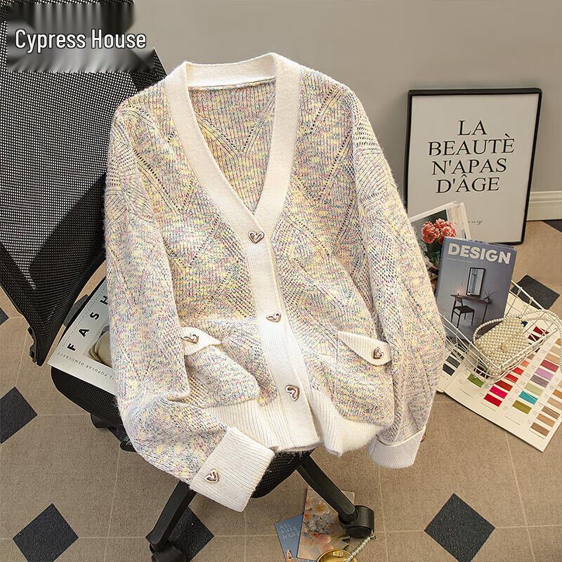 Вязаный кардиган Sibaishe с V-образным вырезом