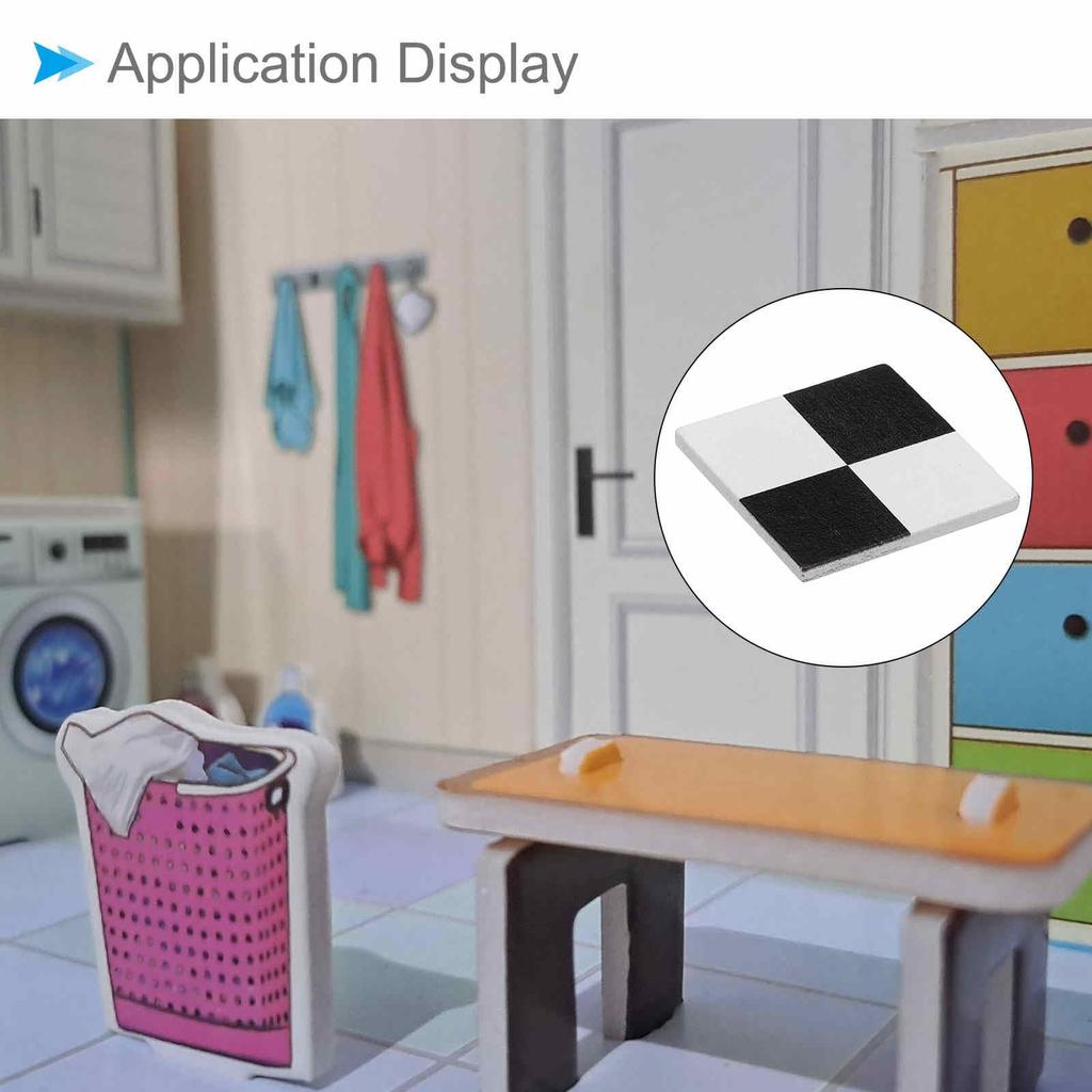 CoCud Dollhouse Floor, 1.18" Square Wooden Miniature Floorboards (BlackWhite) - (Use: Dollhouse Decoration) 9 Pieces