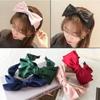Mno Double Big Ribbon Plain Solid Color Headband Hairband Bandana Updo
