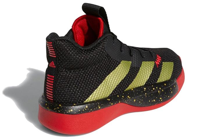 adidas Детские баскетбольные кроссовки Pro Next J Mid top Черно-золотисто-красные 2019 Дети в возрасте от 3 до 7 лет FV4718