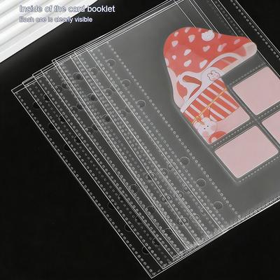 Внутренние страницы для альбома на кольцах A6, для фотокарточек, прозрачный ПП, без кислоты, страницы для фотоальбома, с множеством карманов