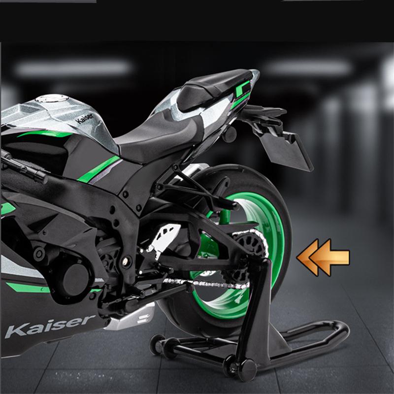 1/12 Kawasaki Ninja ZX-10R Heavy Locomoti Alloy Motorcycle Model Cross-country Racing Motorcycle Model Sound Light Kids Toy Gift