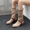 Корейская версия литературного замшевого замшевого инс стиля Корейская версия полусапог 2025 осень и зима круглый носок пряжка ремня модные ботинки