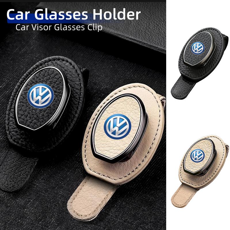 PET1 Car Sunglasses Holder Car Metal Leather Clip Auto Interior Accessories For Volkswagen VW Golf GTI Polo Passat Scirocco Tiguan