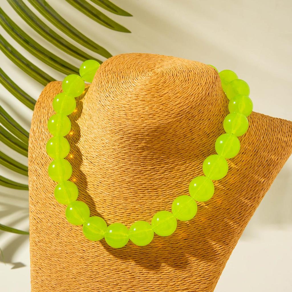 Летнее новое желейное прозрачное акриловое колье-чокер из бусин женские аксессуары небольшой свежий морской отпуск цвет допамин стиль