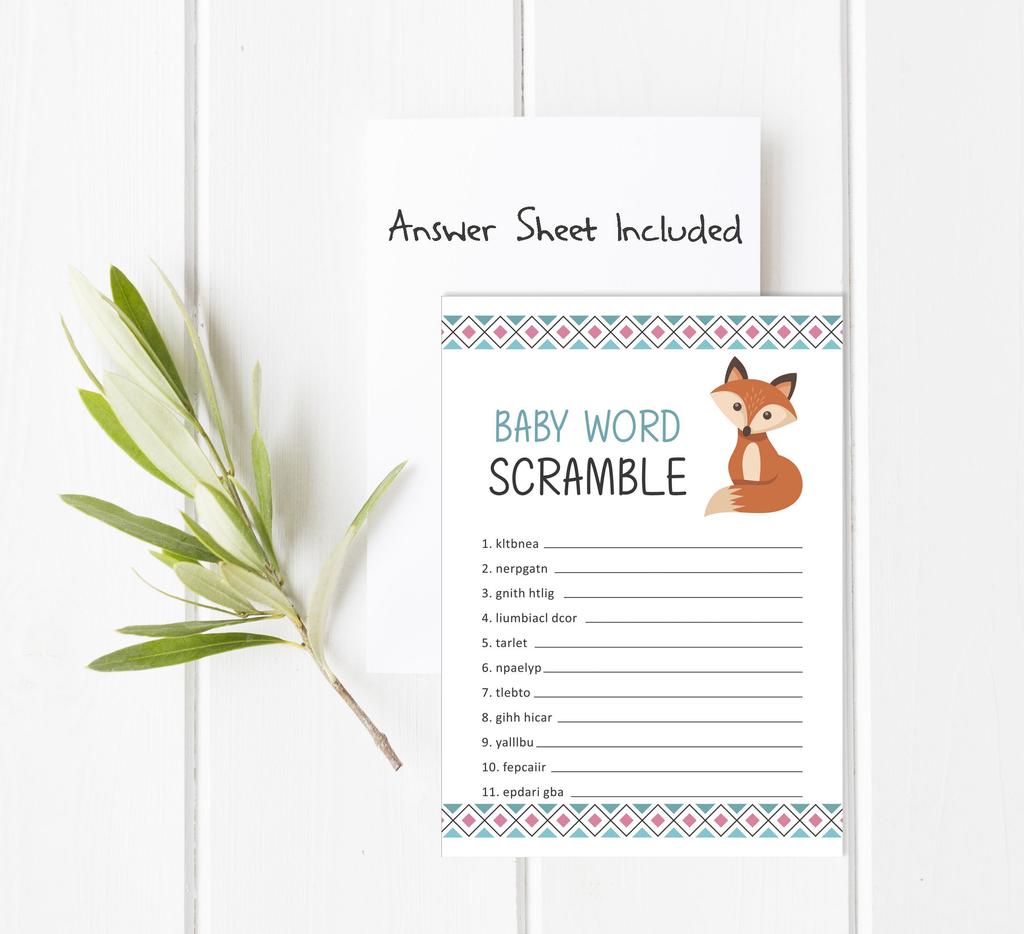 Inkdotpot 50 Baby Alphabet ABC Игра Джунгли Животные Игра Baby Shower Party