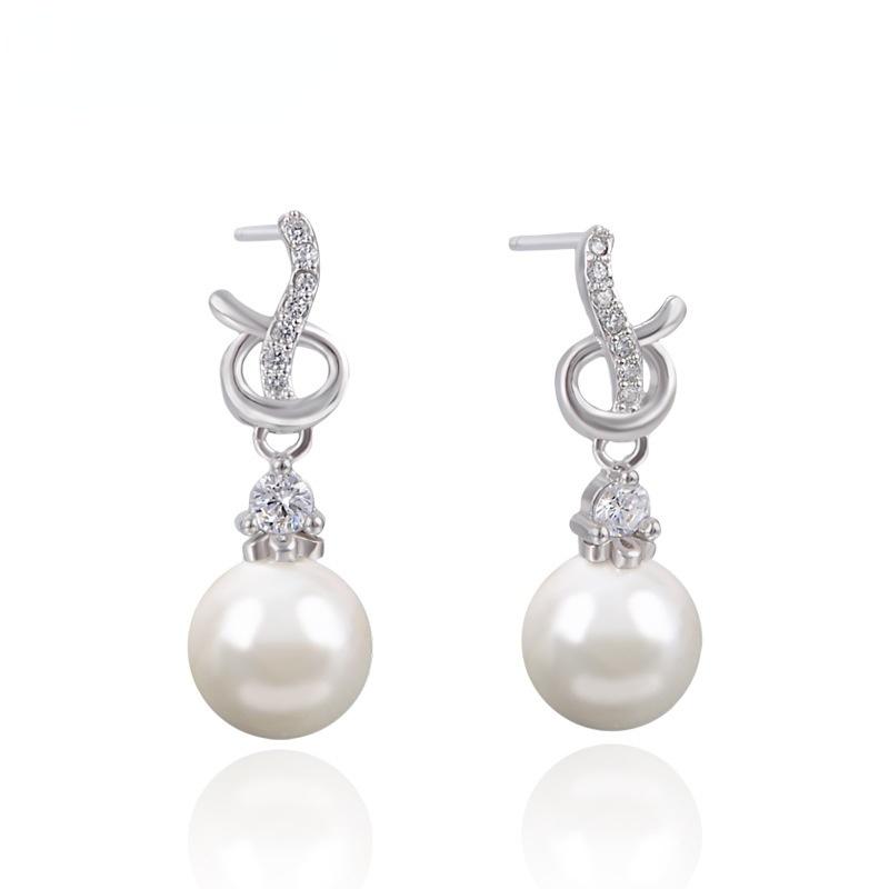 Линдон стерлингового серебра 925 пробы синтетический жемчуг серьги серьги-капли для женщин подарки на свадьбу