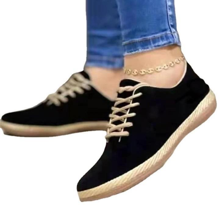 Women Shoes Autumn Casual Female Sneakers Flats Fall Dress Big Size New Cross Winter PU Leisure Rubber Cross-tied Wedges