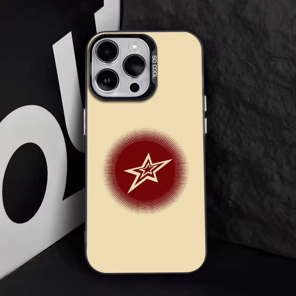 Минималистичная Красная Звезда Чехол Для Телефона Для iPhone 17,16,15,14,13,12,11 Plus,Pro Max,XS,Красочный Серебристый Черный Чехол