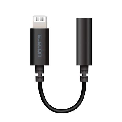 Elecom Адаптер Lightning на 4-контактный разъем для наушников, сертифицирован Apple, черный, MPA-XL35DS01BK
