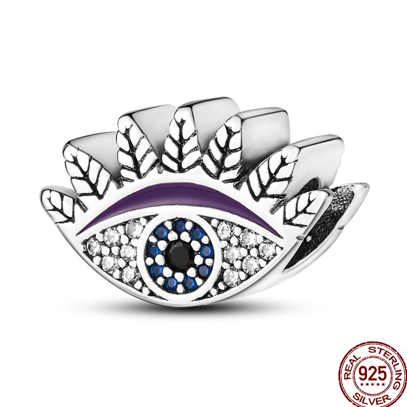 Copper Cross Bible Dove Holy Blessing Demon Eye Shiny Charm Bead Fit Pan Original Bracelet Diy Exquisite