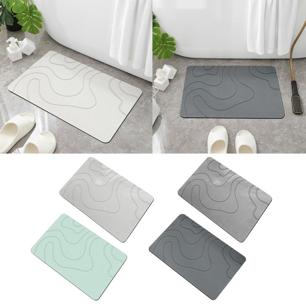 Bath Mat Quick Drying Diatomaceous Floor Rug for Bathroom and Kitchen Absorbent Earth Mat Easy Clean Bathmat Door Mat