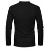 Осенне-зимняя новая мужская футболка с длинными рукавами и четырьмя пуговицами из вельвета Slim мужская рубашка Henry