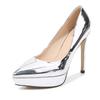 Fashion Sexy Women High Heels Shoes Fashion British Style Slip-On 12cm Thin Heeled Ladies Pumps Solid Platform Party Dress Heels Women