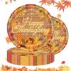 Fall Thanksgiving Party Supplies 20PCS Give Thanks Party Plates Thanksgiving Paper Plates Fall Pumpkin Autumn Party Set
