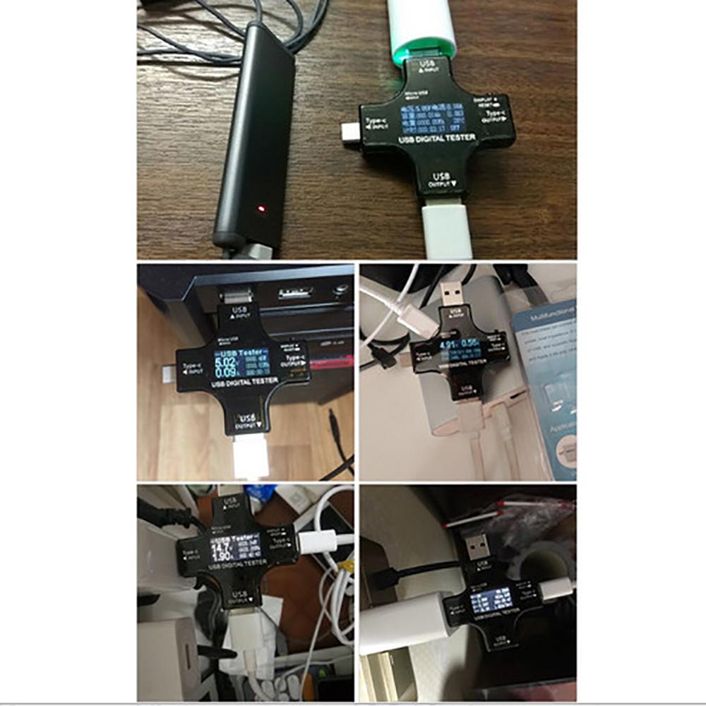 60* 60* 11мм USB Type-C Цифровой Измеритель Тестер Мультиметр Монитор Тока и Напряжения