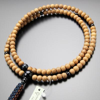 Четки секты Риндзай для мужчин, четки из кедра Шакуни Яку, синие каменные бусины с кисточками, четки секты Дзен, четки Киото, 108 бусин