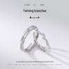 Entwined Branches Couple Rings: Fashion-Creative Twig Open Rings, Minimalist Thorn Flower Design for Men and Women.