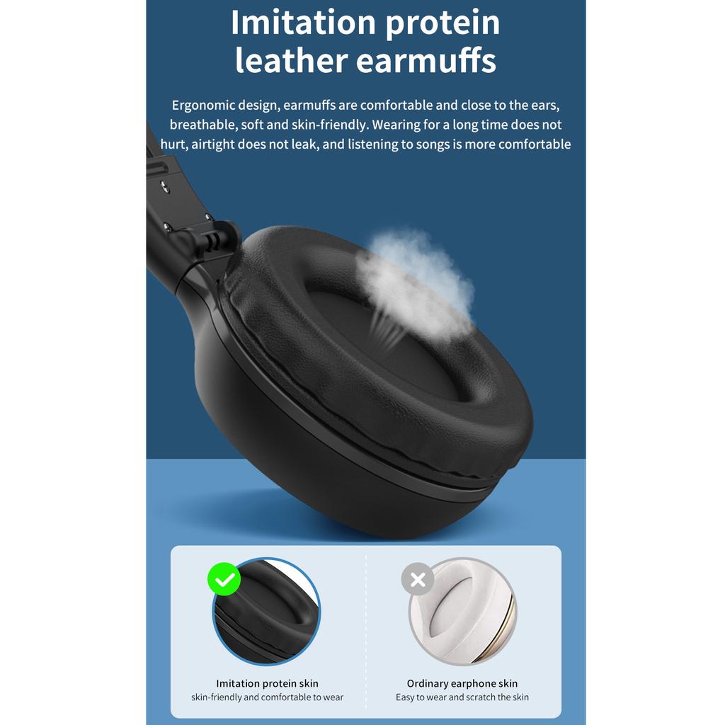 B570 Bluetooth-наушники, складные беспроводные стереонаушники HIFI с ЖК-дисплеем, гарнитура с FM-радио и слотом для карт памяти Micro-SD