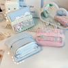 1Pc Japanese INS Aesthetic Tulip Sanitary Napkin Bag Cute Cartoon Girl Large Capacity Travel Portable Sanitary Pad Storage Bag