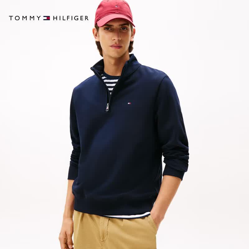 Tommy Hilfiger Мужской пуловер с воротником-стойкой на молнии до середины