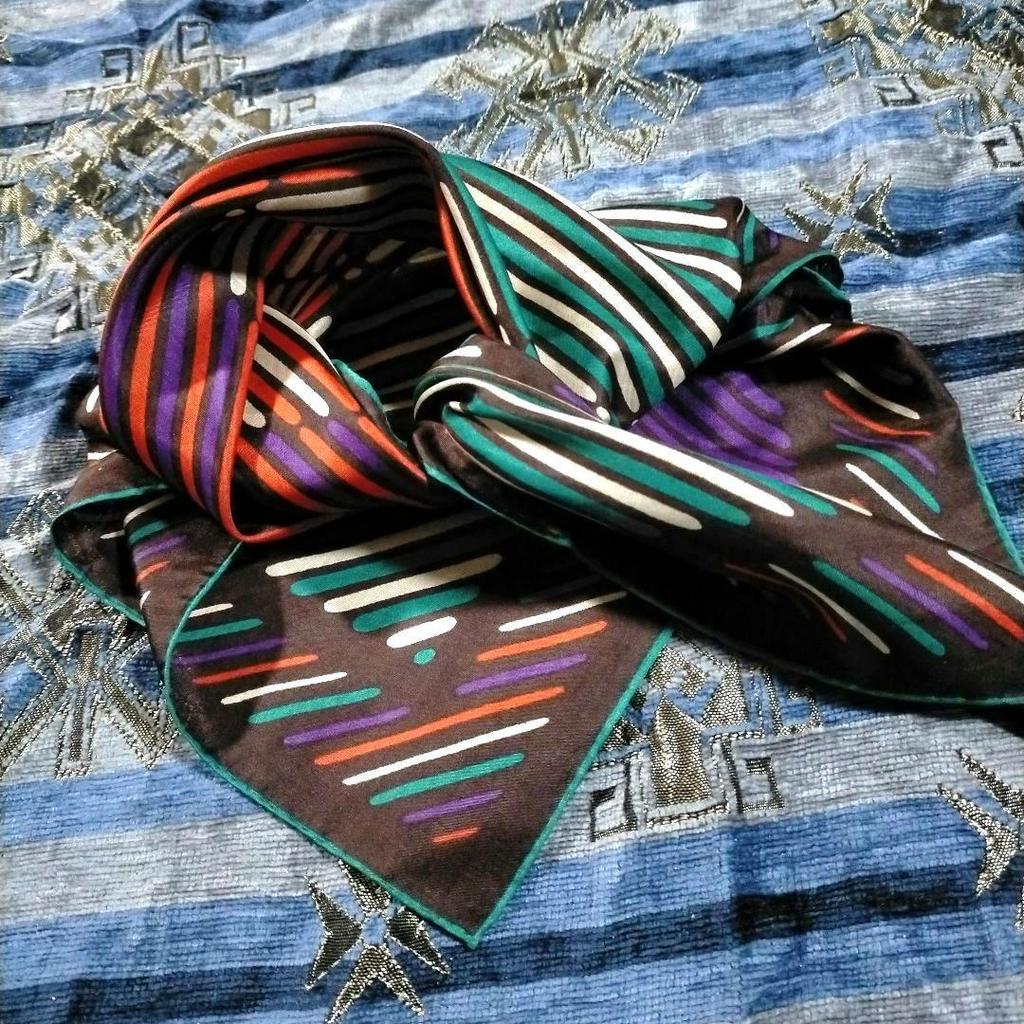 Used Vintage Silk Scarf Square Chief Lanvin Made in France
