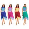 Women Sleeveless Asymmetrical Lyrical Dance Costumes Color Block Stage Performance Ballet Tutu Dancewear Ballroom Leotard Dress