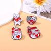 Lovely Kitten Brooches Cartoon Full of Love Happy Cat Metal Brooches Woman's Sweet Brooches Clothes Decorations