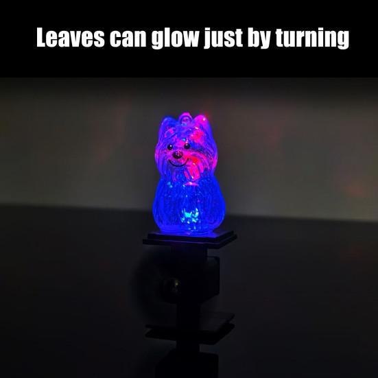 Декорация для мотоцикла Милая форма собаки Светодиодные огни на ветряной энергии Самозаряжающиеся ornaments на руль Аксессуар для велосипеда в форме собаки