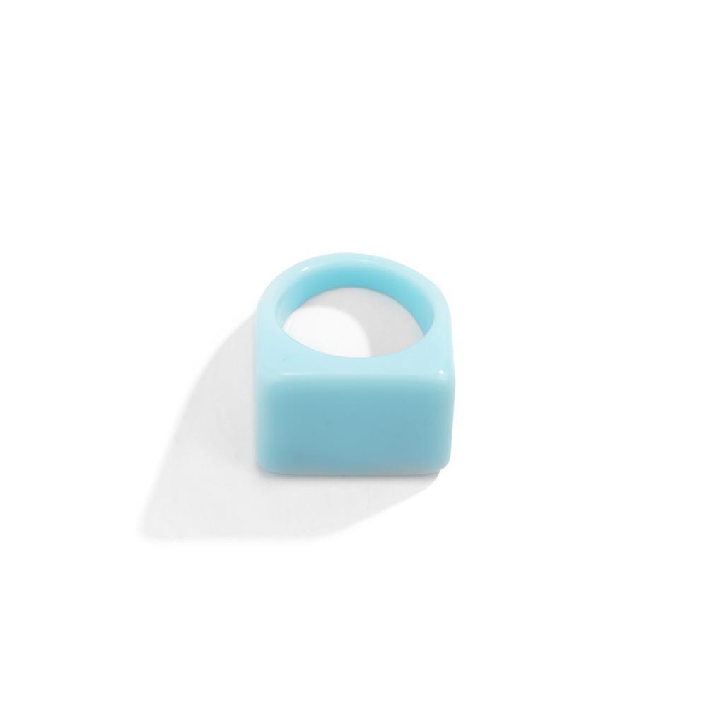 Темпераментное цветное акриловое кольцо, простое кольцо, новое квадратное кольцо с геометрическим рисунком